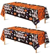 OHOME Halloween Decorations - 2 Pack Plastic Tablecloth for Halloween Party Decorations | Skeleto...