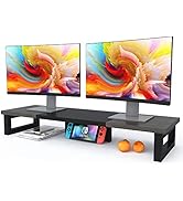 WESTREE Dual Monitor Stand Riser-Monitor Stand Riser for 2 Monitors, Sturdy Computer Monitor Stan...