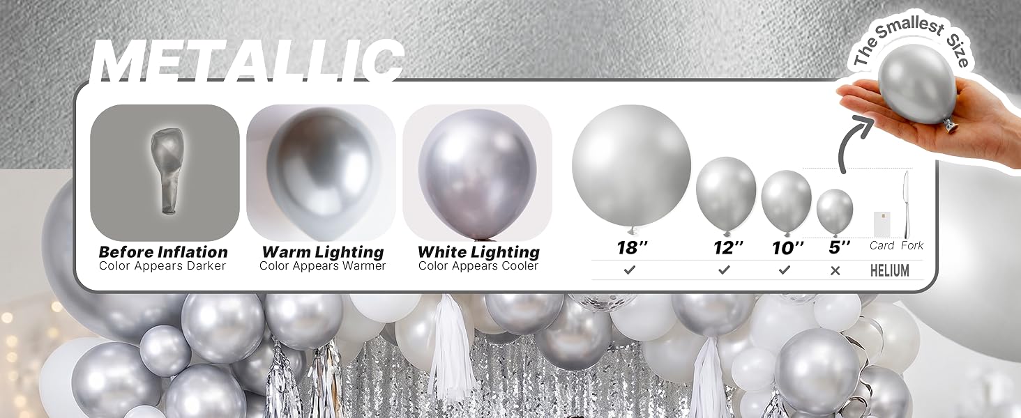 PartyWoo Silver Balloons