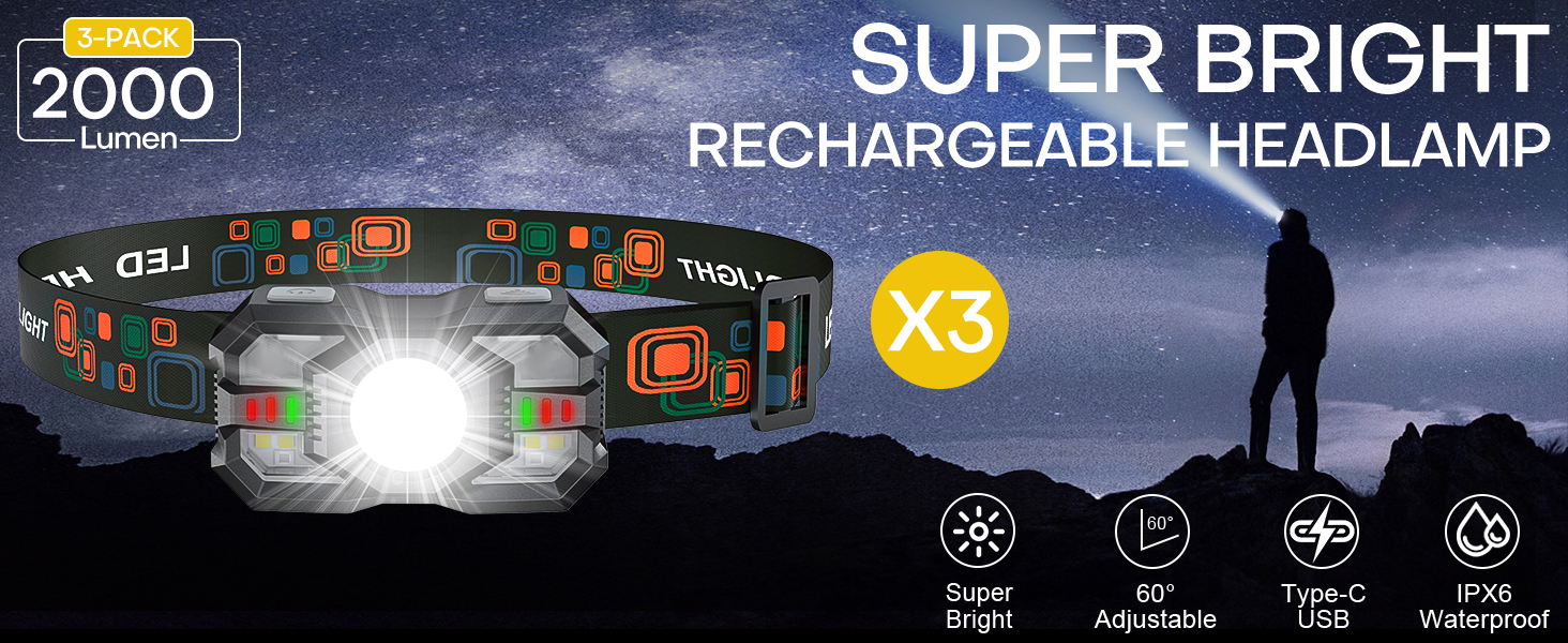head lamps led rechargeable