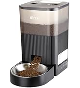 RIZZARI Automatic Cat Feeder, 4.2L Timed Food Dispenser with Display LCD Screen, Large Capacity P...
