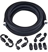 EVIL ENERGY 6AN PTFE Fuel Line Kit,AN6 E85 Nylon Braided Fuel Hose 16FT(5/16Inch ID)