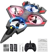 RGIMF RC Planes with Light, Remote Control Airplanes, RC Airplane Fighter Jet, 360° Flip, Stunt R...
