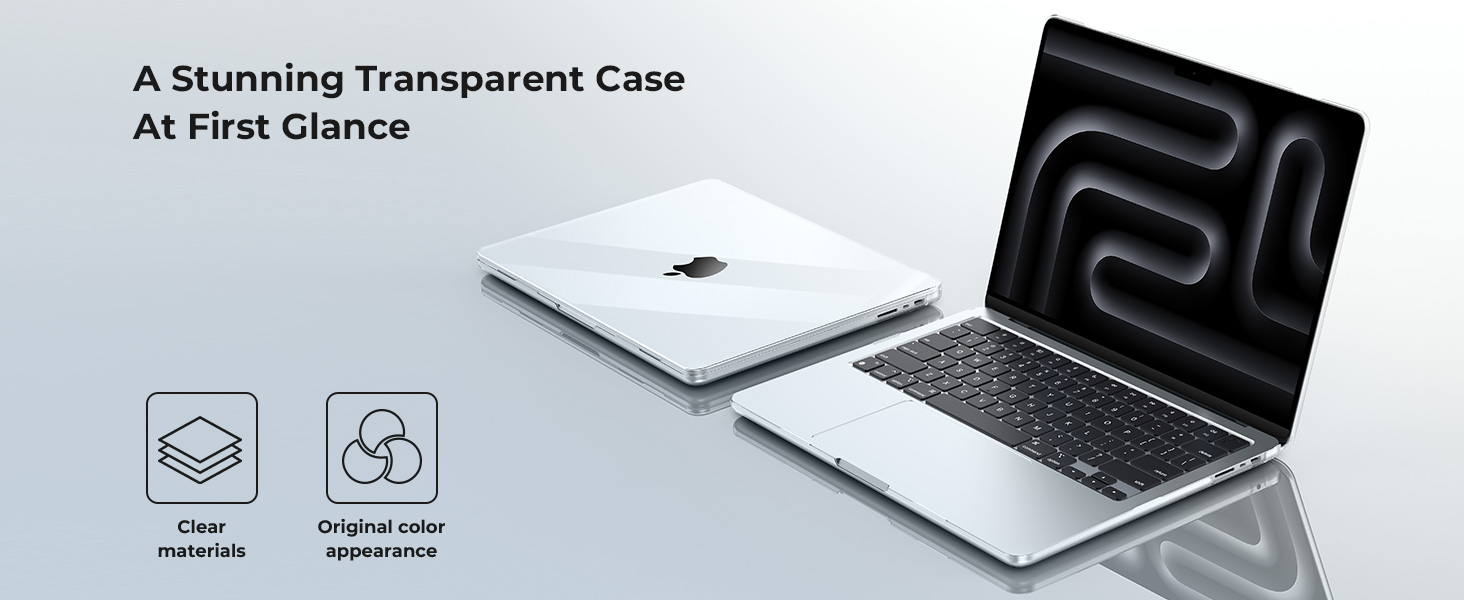 apple macbook pro laptop with a transparent case