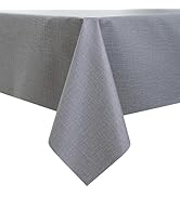 Heavy Duty Vinyl Tablecloth Waterproof Oil-Proof PVC Table Cloth Stain-Resistant Wipeable Rectang...