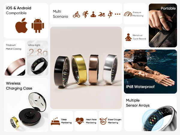 VIC Smart Ring Track Your Health Anytime Cycling Running Yoga Hiking ect While Sleeping or Traveling