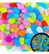 2.1LB 25-27mm Color Glow in The Dark Rocks Outdoor Decorative Stones Luminous Pebbles Glow Stones...