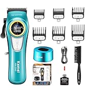 KEMEI 2242 Professional Hair Clippers for Men, Cordless Barber Clipper with LED Display & Chargin...