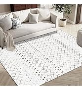 Artnice 5x7 Area Rugs for Living Room, Boho Washable Rug Non Slip, Modern Geometric Neutral Carpe...