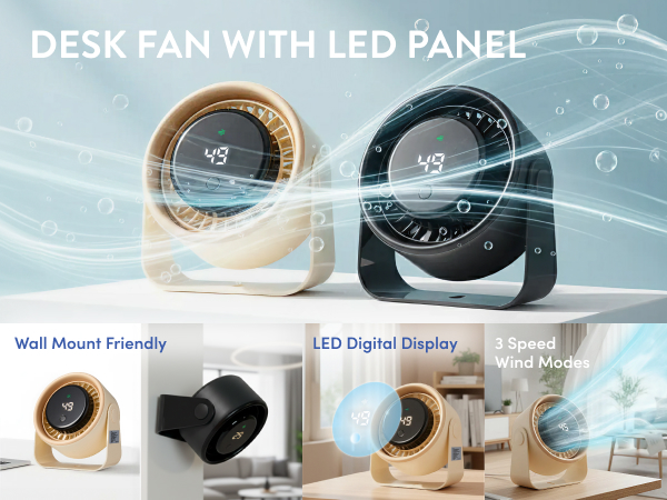 desk led digital display cordless usbc long battery life travel office bedroom home speed handheld