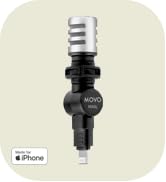 Movo MA5L External Microphone for iPhone, iPad, iOS - Mini Mic for iPhone with MFi-Certified Ligh...