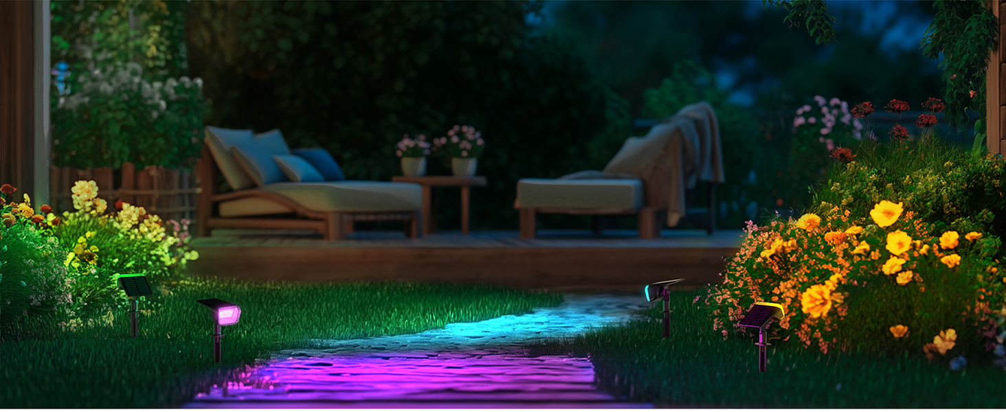 solar color changing spot lights