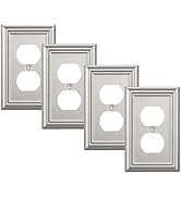 DEWENWILS 4-Pack Duplex Wall Plate, Metal Wall Outlet Cover for Receptacle, Light Switch, Brushed...