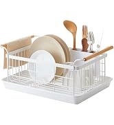 YAMAZAKI Home Sink Dish Rack with Removable Drainer Tray, Kitchen Drying Organizer Holder, One Si...