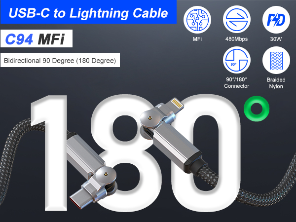 90 degree iphone charger