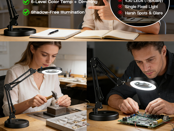 Magnifying Glass with Light and Stand