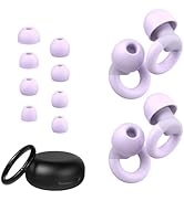 JUSTRVN Ear Plugs for Sleeping, 2 Pairs of Reusable Earplugs for Noise Reduction 25dB-30dB with 8...