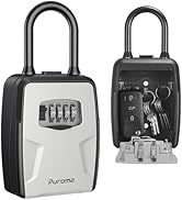 Puroma Large Key Lockbox with Hook, Resettable Combination Code Lock Box, Waterproof Security Wal...