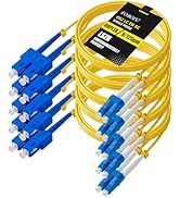 Foboiu 5 Pack OS2 SC to LC Fiber Patch Cable 2m Single Mode, Duplex Fiber Optical Patch Cables Si...