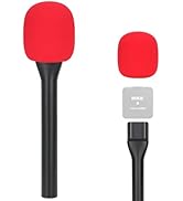SUNMON Handheld Mic Stand for Rode Wireless Mic with Pop Filter(Red), Holder for Rode Go 2/Wirele...