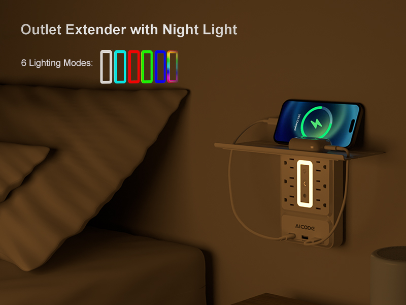 Outlet Extender with Night Light