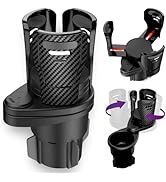 Cup Holder Expander for Car, All Purpose Car Cup Holder with 360° Rotating Adjustable Cup Holder,...
