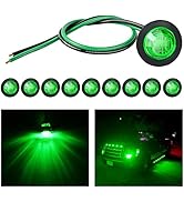 Nilight 10 PCS 3/4 Inch Round LED Clearance Light LED Front Rear Side Marker Indicator Light Bull...