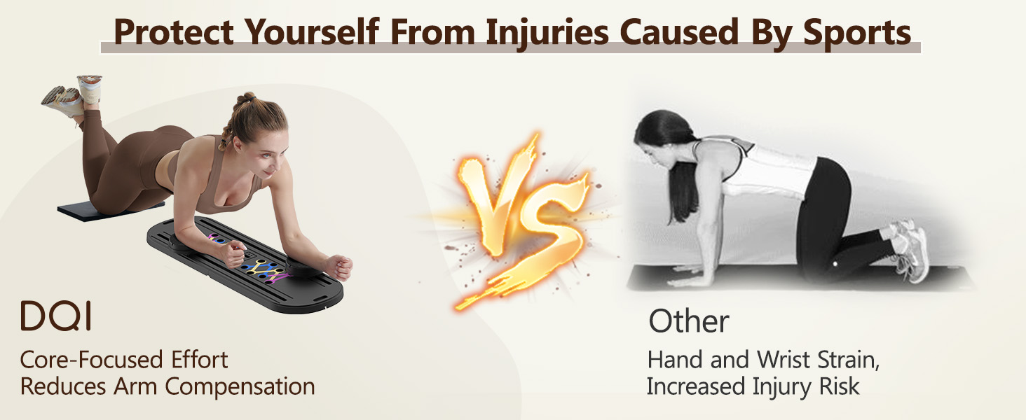 DQI pilates board supporting core training with reduced wrist strain compared to floor exercises