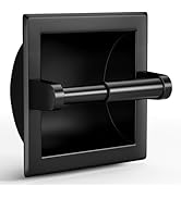 POKIM Matte Black Recessed Toilet Paper Holder/Tissue Paper Holder Stainless Steel Toilet Paper H...