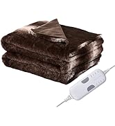 Eydna Electric Heated Blanket Throw Size 50" x 60", Super Cozy Warmth Soft with 4 Heating Levels ...