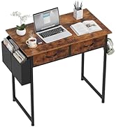 OLIXIS 32Inch Small Desk with Fabric Drawers for Home Office, Gaming Computer Desk with Side Bag,...