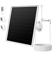 8W Solar Panel for Ring Camera, Solar Charger with DC35*135 Port and 3M/9.8FT Cable (Barrel Plug ...