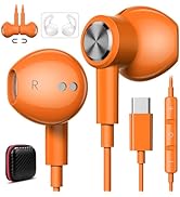 USB C Headphones for iPhone 17 Air 16e 16 Pro Max 15 Plus, Type C Headphone Wired Earbuds with Mi...