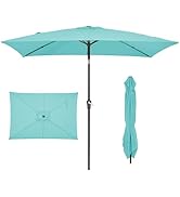 JEAREY 6.5x10 ft Rectangular Patio Umbrellas Rectangle Outdoor Umbrella with Push Button Tilt and...