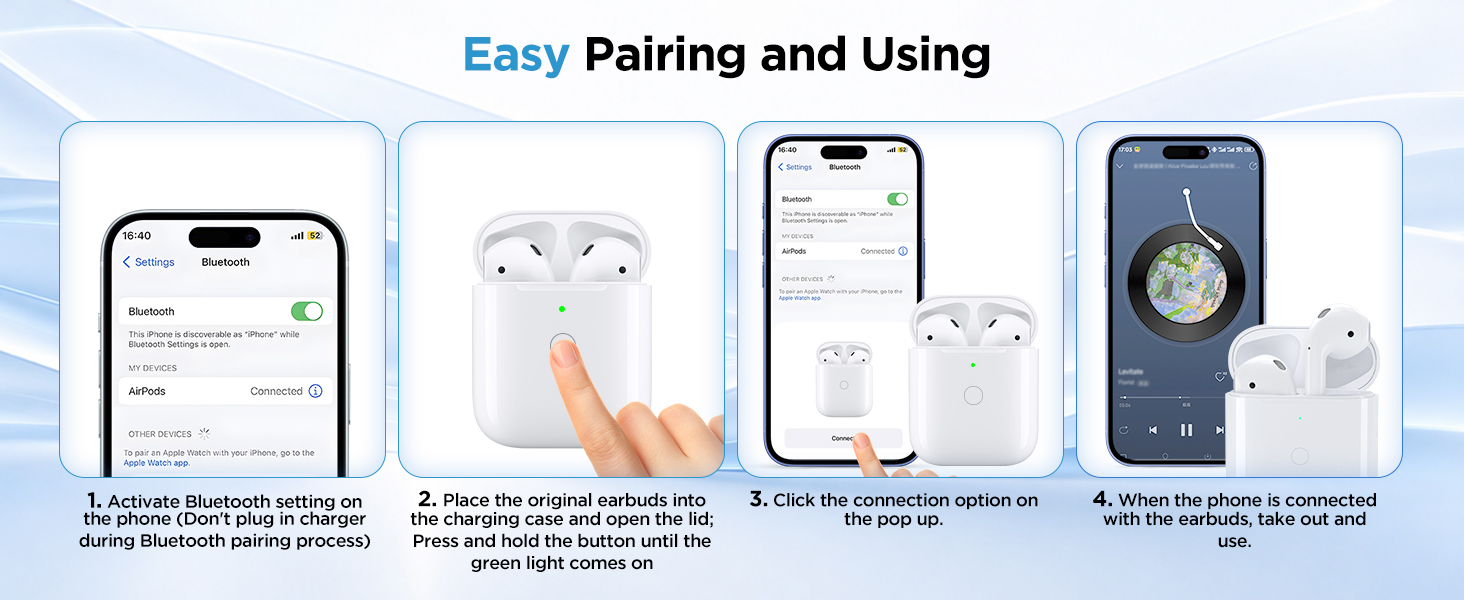 Replacement Charging Case Compatible with AirPods 1st/2nd Gen