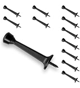 HOME MASTER HARDWARE 3" Heavy Duty Solid Door Stop, 12 Pack, Matte Black | Wall Mounted Design, S...