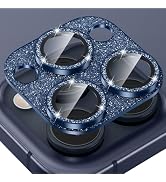 Tensea for iPhone 15 Pro/iPhone 15 Pro Max Camera Lens Protector, Bling Tempered Glass Cover Came...