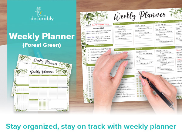 weekly calendar notepad
