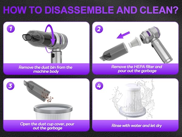 KedeeSparkle Handheld Car Vacuum Cleaner, 4 in 1 Cordless Vacuum Cleaner