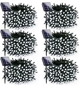 6 Pack Solar Christmas Lights Outdoor Waterproof, 600 LED 198 FT Solar Powered String Lights Outd...