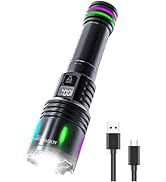 Flashlights High Lumens Rechargeable, 100,000LM Super Bright Flash Light, 3 Modes Zoomable,LCD Di...