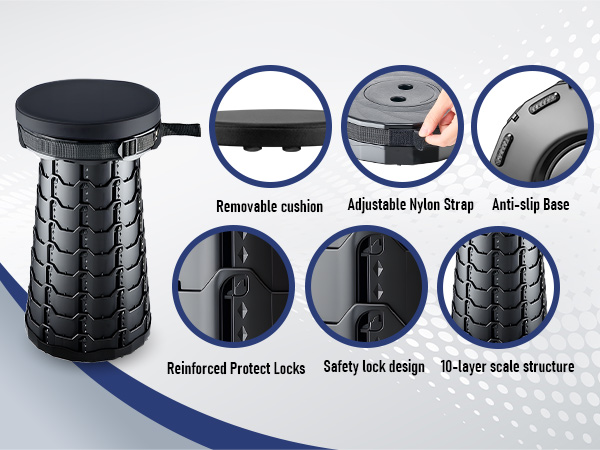 2026 Upgraded Collapsible Stool with Cushion
