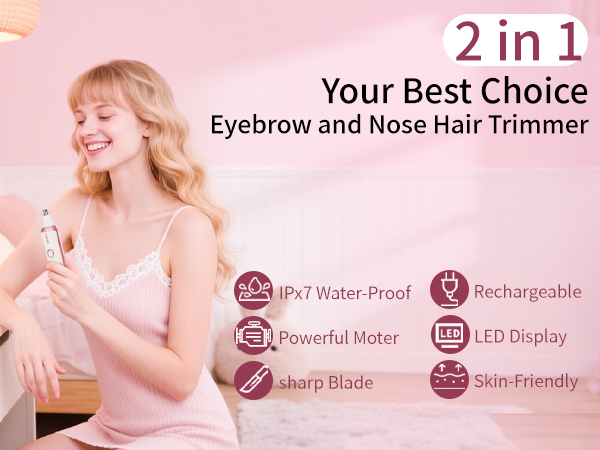 Mendaping 2025 Rechargeable Nose and Ear Hair Trimmer With LED Dispaly for Women Men