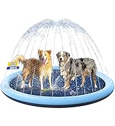 PETOCAT 59inch Dog Splash Pad Non-Slip, Small Pet Dogs Cool Sprinkler Pool Heavy Duty Splash Pads...