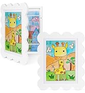 Solfres Kids Art Frames Front Opening 9x12 &amp; 8.5x11 w/Mat, Set of 2, Kids Artwork Frames Changeab...