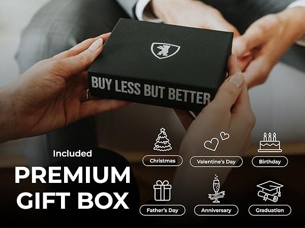 Premium gift box for men&amp;#39;s leather wallet, ideal for Father&amp;#39;s Day, birthday or Christmas