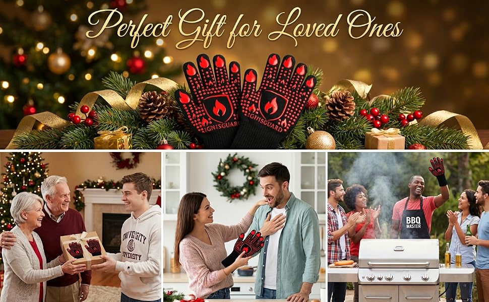 IGNISGUARD Heat Resistant BBQ Gloves