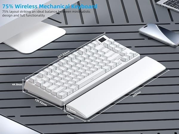75% Wireless Mechanical Keyboard RGB Custom Creamy Keyboard gaming