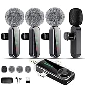 Gicorino 4 Packs Wireless Lavalier Microphone for iPhone/Android/Camera, Upgraded Mini Microphone...