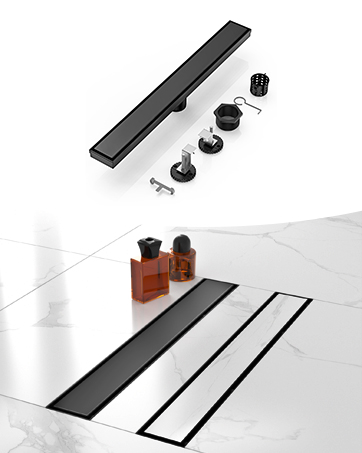 Matte Black Linear Shower Drain